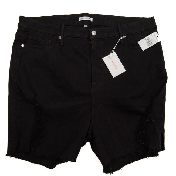 Good American Black Cut Off Jean Shorts Plus Size 24 - Picture 2 of 11